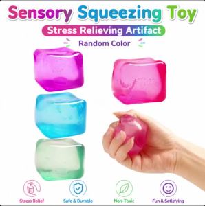 Random Color Square Ice Stress Ball Relief Quiet Fidget Toys Stress Relief ADHD Autism Sensory Toys Soft Squishy Party Gifts