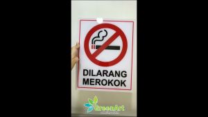 Dilarang Merokok Acrylic Premium Quality PAPAN TANDA PVC No Smoking Sign Restaurant Shop Follow Government Standard
