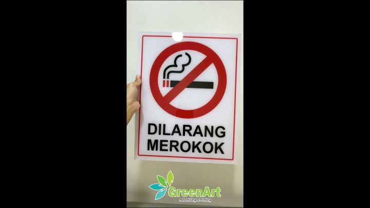 Dilarang Merokok Acrylic Premium Quality PAPAN TANDA PVC No Smoking ...