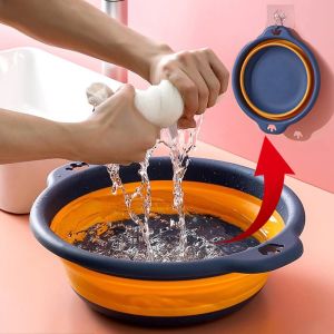 Portable Foldable Laundry Basin Plastic Travel Folding Wash Basin Safe Durable Bathroom Household Supplies