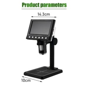 LCD Digital 4.3\" Microscope Arm Stand Metal Bracket Coin Microscope 1080P Mount Compatible with DM7 4.3 Inch Digital Microscope 1080P 50-1000x Coin Microscopio 2000mAh Soldering Microscope for Electronics Repair PCB PC Laptop