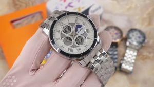 Jam Tangan Pria Crono dan Tangal Aktif Jam Mewah Kasual Pria Rantai Stainless Terbaru Terlaris