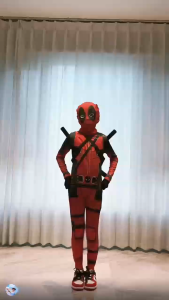 Deadpool Cosplay Costume for Kids Boys Superhero Halloween Cosplay Jumpsuit 3D Style Costumes Christmas Gift for Kids