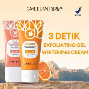 2PCS GMEELAN Orange Exfoliating Gel Peeling Face Eksfoliasi Wajah + Gluta Whitening Lazy Cream Day Cream