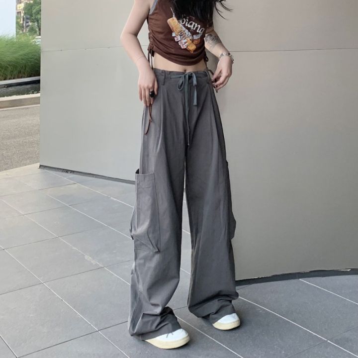 Y2K Women Casual Streetwear Cargo Pants American Retro Baggy Pants
