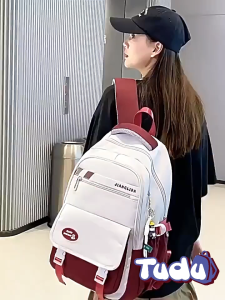 Balo nữ đi học cấp 2 3 thời trang Hàn Quốc màu hồng tím đen Ba Lô phong cách Ulzzang mới 2025 010