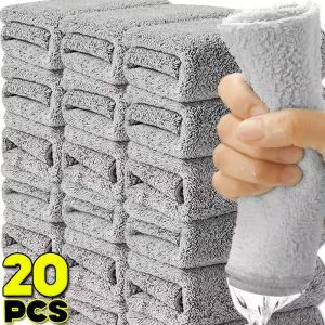 10/20Pcs Bamboo Charcoal Fiber Cleaning Cloth Kitchen Super Absorbent Dishwashing Cloth Nonstick Oil Microfiber Hand Towel Scouring Pad Car Wash Towel