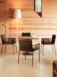 Modern Simplicity Outdoor Garden Dining Chair Wicker Chair Cafe B&B Outdoor Seating Aluminum Frame Furniture for All Cities