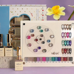 Thailand is ready to ship "Milan" 16 colors with color cards rich colors very beautiful. Gel glitter glitter color Platinum glitter + Aurora glitter clear and compact glitter.