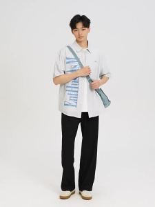 SANFU | Summer New Mens Cool Feeling High Elasticity Sporty Style Loose Tapered Pants