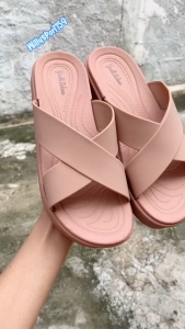 Sandal Wanita Selop Jelly Import Empuk Motif Silang Polos Trendi Nyaman Di Pakai