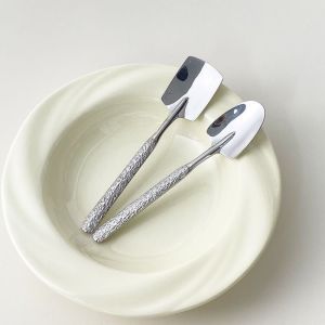 304 Stainless Steel Hammered Handle Shovel Spoon for Eating Watermelon Couples Gardening Spade Soup Spoon Non-Disposable Handmade