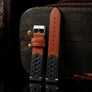 20/22mm Men Women Cowhide Wrist WatchBand Breathable Watchband Strap Oil Wax Genuine Leather Bracelet Black Brown Belt Accessory