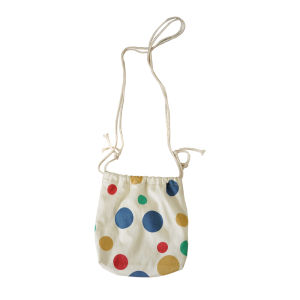 Liinle Homemade Color Little Polka Dot Back Good Mood Crossbody Drawstring Small Bag for Kids