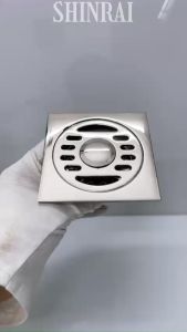 ( Phân Phối Sỉ ) Ga Thoát Sàn  Phễu Thu Sàn Máy Giặt Nhà Tắm Nguyên Khối INOX Chống Mùi hôi SHINRAI 10*10 Cm TS001W