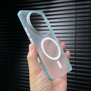 Blue SU7 Skin Feel Anti Slip Wave Pattern Phone Case for Xiaomi 14Pro High Quality New Model Magnetic Absorption Shock Proof Male Female Version