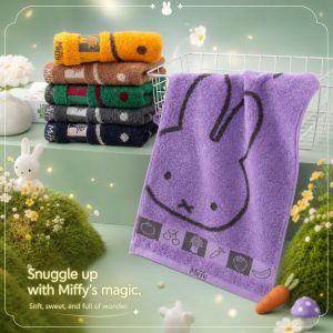 KingShore Miffy Collaboration Pure Cotton Soft Kids Face Towel Absorbent Class A Standard 48x25cm 05FA0045C Drop Shipping