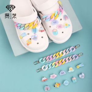 Colored Shoes Charms Shoe Flower DIY Accessories Cartoon Planet Shoe Buckle Detachable Clogs Decoration for Hole Rubber Clogs