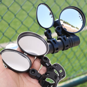 2Pcs Motorcycle Bicycle Mirror Handlebar Rearview Reflector Mirror for Scooter Universal 360° Rotation Adjustable