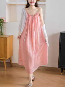 XIAOER | Flattering Slim-Fit Full Ramie Dressy Camisole Dress