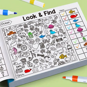 Interactive Look Find Coloring Book 32 Pages 800+ Pictures Animals Transportation Number Letters Drawing Book Christmas Gift ﻿ ﻿