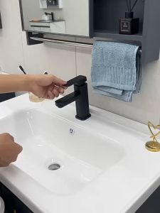 HT Grey 50cm Aluminum Bathroom Cabinet Basin Set Sink with Mirror and Shelf Basin Kabinet Mirror toilet sink