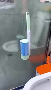 Disposable Toilet Brush Bathroom Wall Mounted Toilet Cleaning Brush Set Replaceable Sponge BrushHead