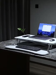 SAINTVILLA Height Adjustable Standing Desk  Ergonomic Monitor Riser & PC Workstation for Office Home Desk Sit Stand Desktop Converter