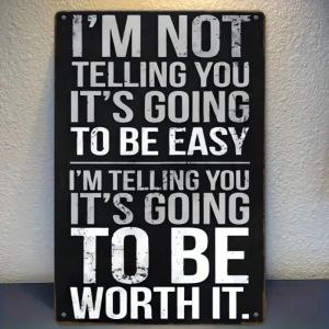 CIFbuy | Vintage 20x30cm Metal Wall Art Retro Inspirational Quote Sign for Home Decor