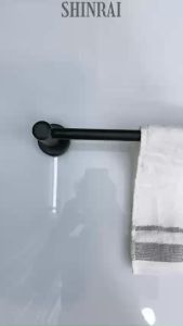 Thanh Treo Khăn Tắm  Giá khăn Đơn Thanh Tròn INOX304 Mạ Đen Titanium Loại Dày 60 Cm SHINRAI