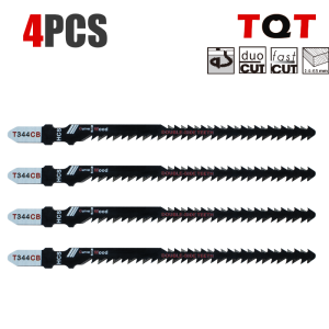 Double-Sided Jigsaw Blades 4/8-Pack T344Cb for Efficient Curved Cutting Wood & Plastic Saber Saw Blades Set for Diyers & Carpenters