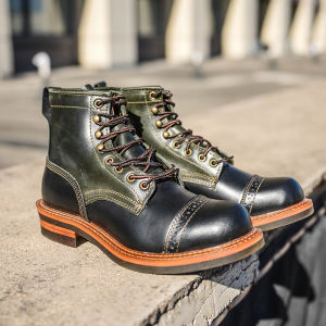 Retro Mid Calf Wear-resistant Short Round Toe Martin Boots