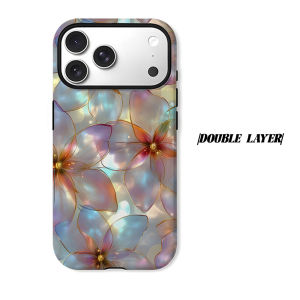 Iridescent Flower Phone Case for iPhone 18 17 16 15 14 13 12 11 Air Pro Max Plus Double-layer Cover