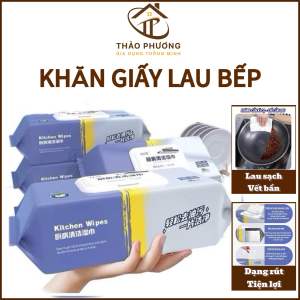 Khăn Uớt Lau Bếp Đa Năng Túi 80 tờ khăn ướt lau đa năng nhà bếp Giấy Uớt Vệ Sinh Nhà Bếp Bát Đĩa Siêu Dai An Toàn Cho