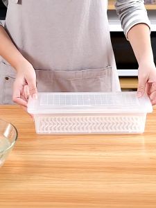 【Woody】 Food Fresh Storage Box Containers Kitchen Fridge Organizer Case Removable Drain Plate Tray For Keep Fruits Vegetables