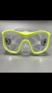 Large-Frame Diving Goggles Set: Silicone Wide View Tempered Glass