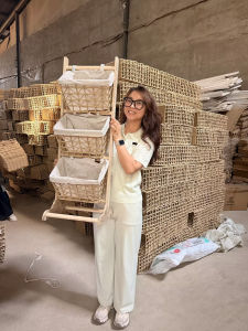Multi-functional Storage Rack Bamboo and Wood