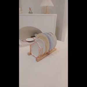 Rak Piring Kayu Estetik Minimalis/ Rak Serbaguna / Rak Gelas Mangkuk/ Rak Buku / Dish Rack Susun Termurah