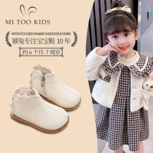 Girls Chelsea Boots Soft Sole Baby Shoes Winter Fashion Short Boots Toddler Learning to Walk Shoes Anti-Slip Wear Resistant Rubber