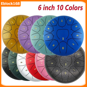 6 Inch Steel Tongue Drum 11 Notes Handpan Drum with Drum Mallet Finger Picks Percussion for Meditation Yoga 10 Colors