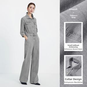 Navigare | Retro Workwear Jumpsuit Wide Leg Denim