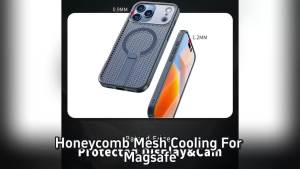 Honeycomb Mesh Cooling For Magsafe Shockproof Armor Case For iPhone 17 Air 16 15 14 13 Pro Max Plus Magnetic Alloy Bracket Cover