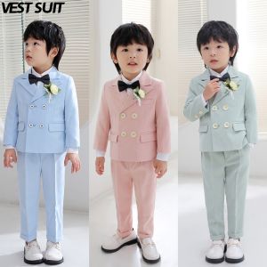 Autumn Winter Childrens Suit Set Baby Boy One Year Old Ceremony Dress Performance Clothes Little Boy Flower Girl Western Wear