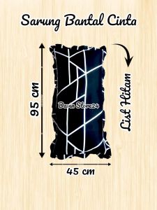 Termurah Sarung Bantal Cinta Rumbai Ukuran 45x95 Bahan Polymicro Katun Lembut Tidak Panas Gambar 3D.