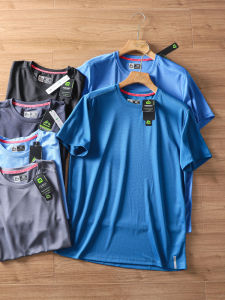 North American Order! Breathable Mesh! Quick-Drying Stretch Mens Summer round Neck Night Running Sports Training Casual Short Sleeve T-shirt