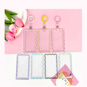 Hộp Đựng Thẻ Acrylic Hàn Quốc Có Móc Khóa Mặt Dây Chuyền Bảo Vệ Thẻ Xe Buýt Móc Khóa Sáng Tạo Văn Phòng Phẩm PVC Hình Trụ Dành Cho Cả Nam Và Nữ