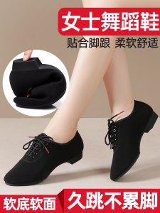 Wutong Ladies Dance Shoes Flat Oxford Cloth Dancing Shoes Latin Dance Shoes Square Dance Shoes Modern Non-Tiring Dance Shoes