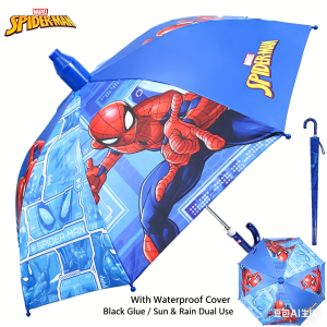 Disney Marvel Kids Waterproof Umbrella Spiderman/Frozen Cartoon Straight Handle Umbrella with Waterproof Sleeve