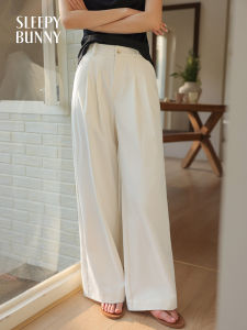 Versatile Comfy High Waist Wide Leg White Trousers
