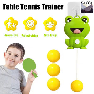 Hanging Ping Pong Trainer Table Tennis Practice Toy Cartoon Frog Elastic String Hand Eye Coordination Home Play